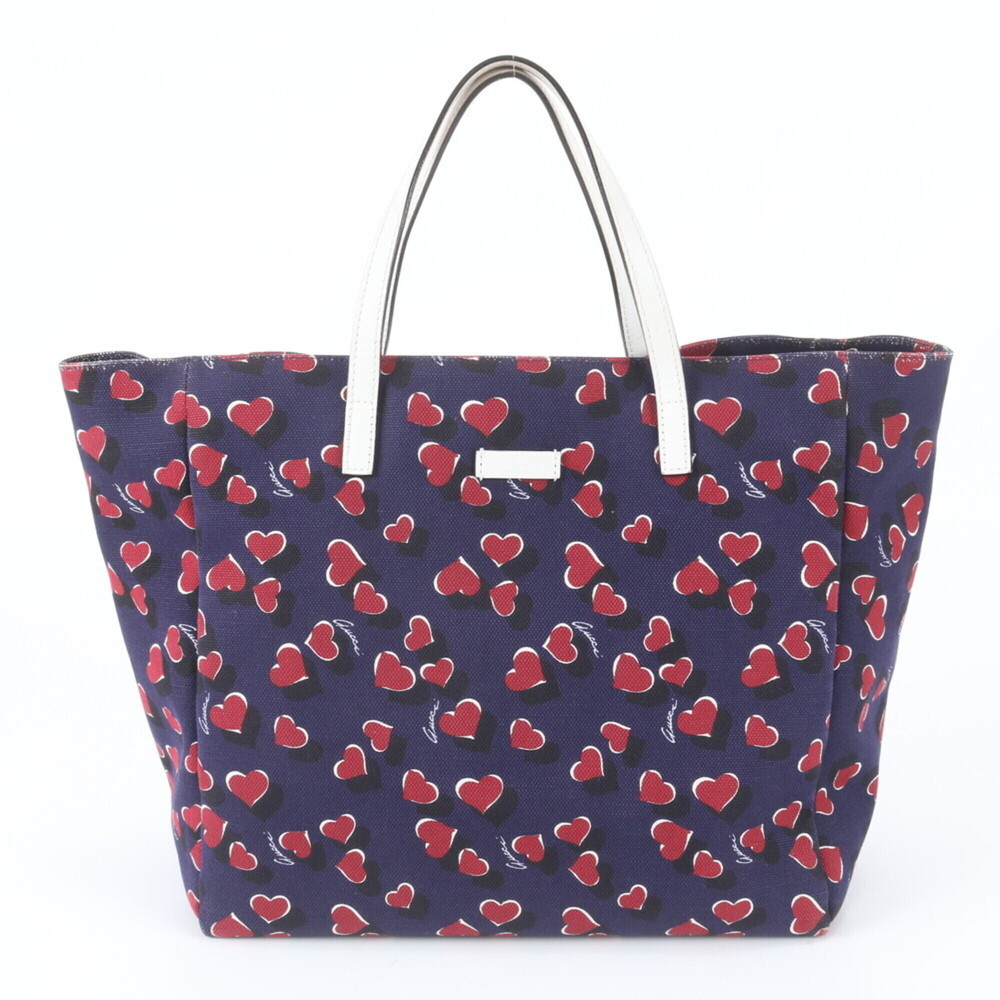 Gucci Heartbeat 282439 Leather All-Over Print Tote Bag Shoulder Handbag for W...